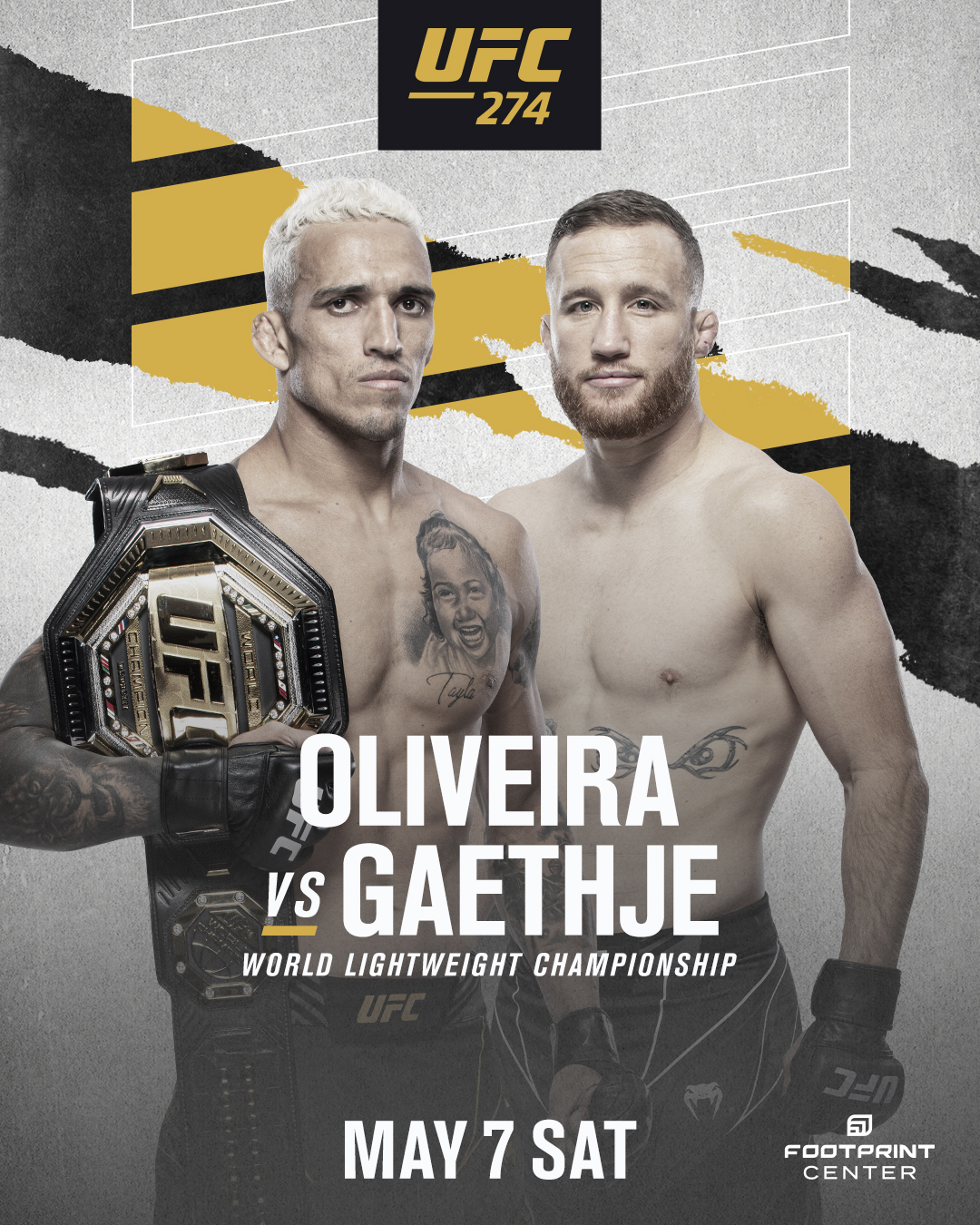 Charles Oliveira vs Justin Gaethje UFC 274