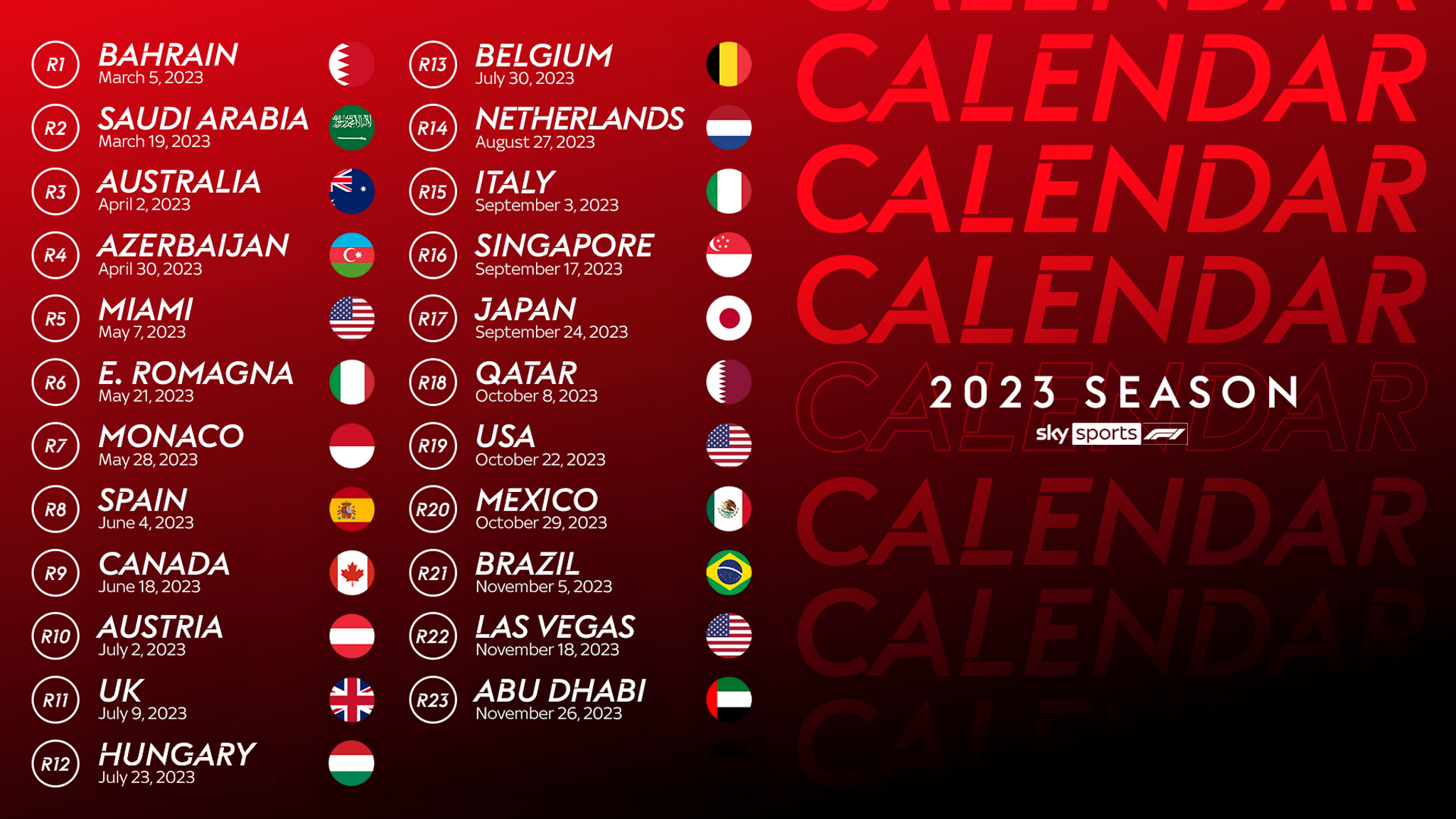 sky sports 2023 formula one calendar